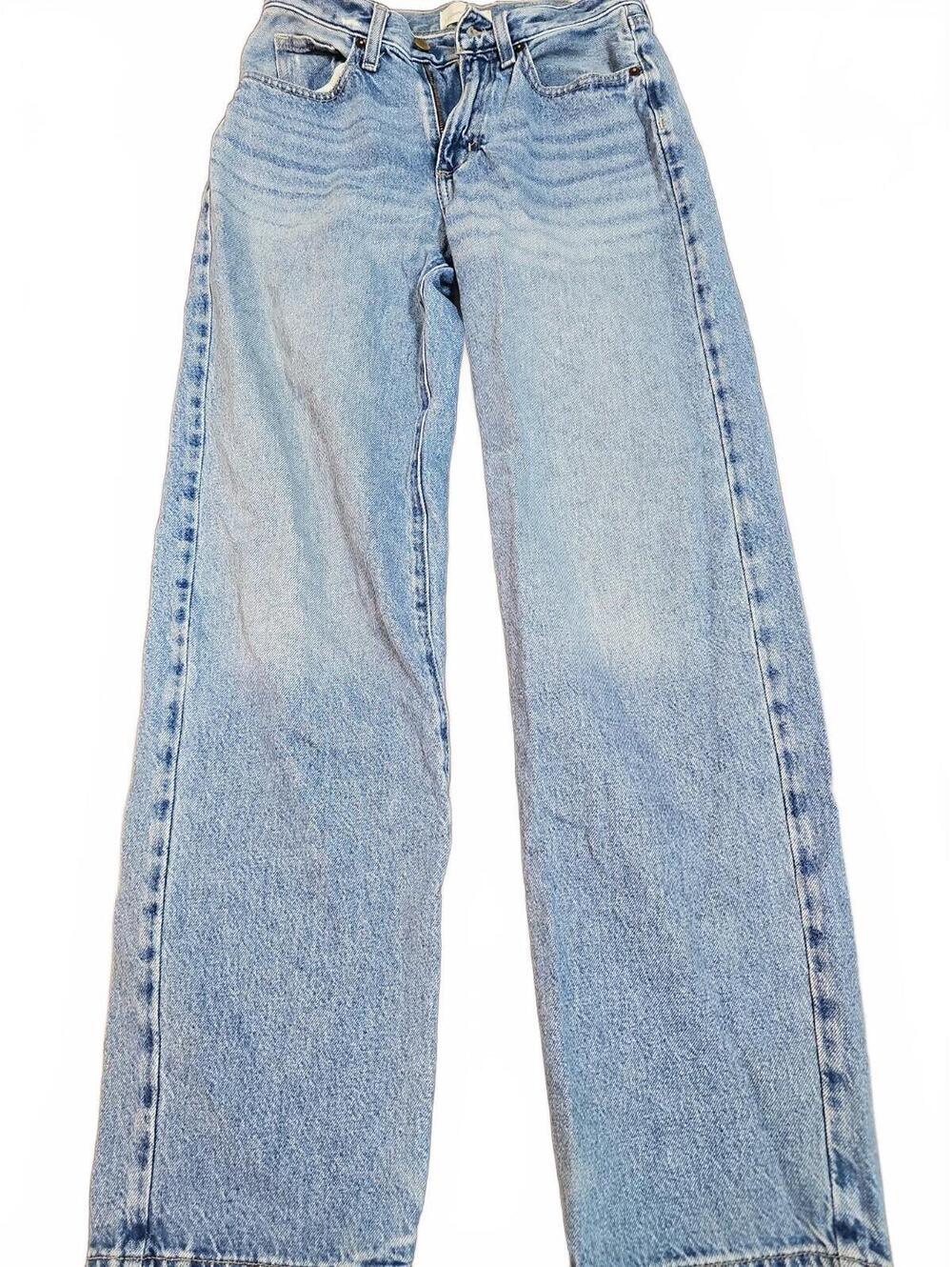 Universal Thread Women's Denim Blue Jeans 90s Baggy Midrise Size 00 Inseam 30in
